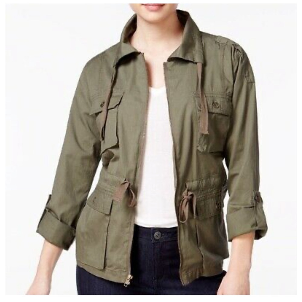 Bar III Green Utility Jacket